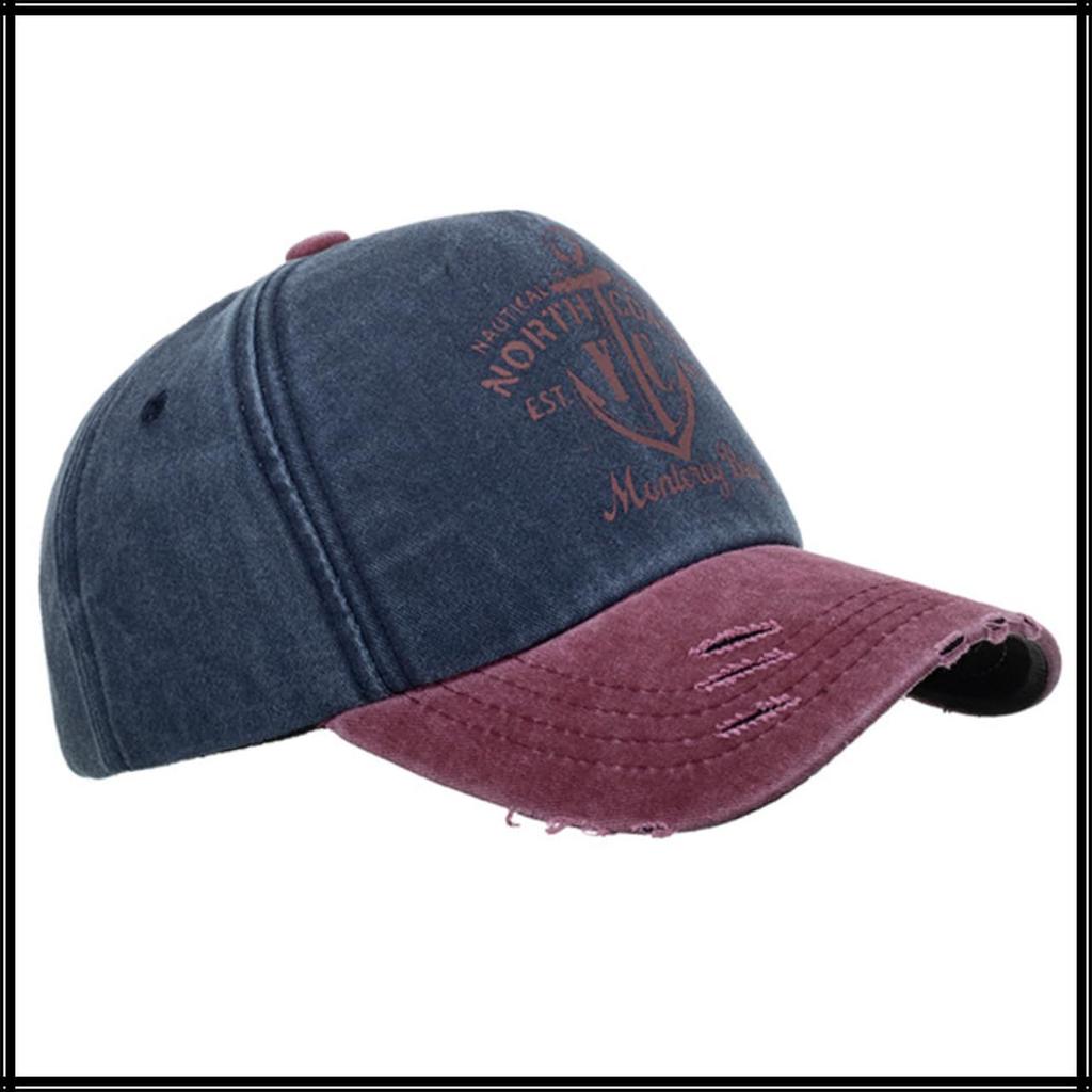 White Fang Casual Outdoor and CZA031 Cap, Contrast, Fashion, Hat, Men's Women's, (Navy)