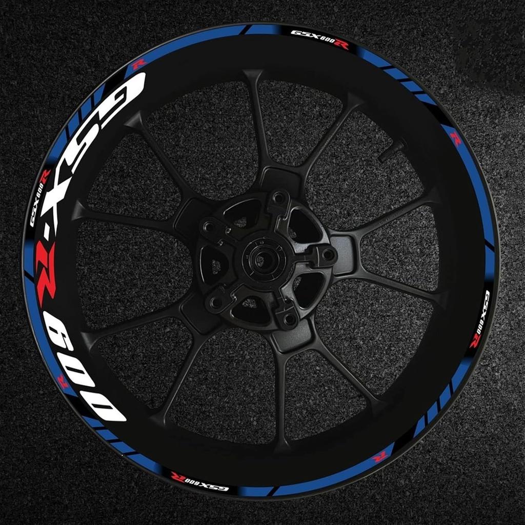 Stripe Stickers Motorcycle Wheel Hub Rim Decal Reflective Sticker for Suzuki GSXR600 Gsxr/600/R/600R Gsx-r 600 R600 (Color : L)