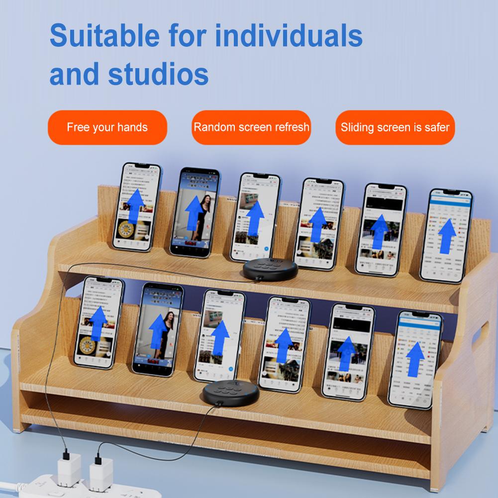 Digital Wireless Mobile Screen Slider Mute Bluetooth-Compatible Screen Swiping Device for Smart Phone Apps Video Live Streaming