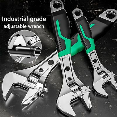 Llave Ajustable de 8 pulgadas 10 pulgadas 12 pulgadas, Acero Cr-V Forjado en Gota, Juego de Llaves Pequeñas, Agarre Crescent para Mayor Palanca