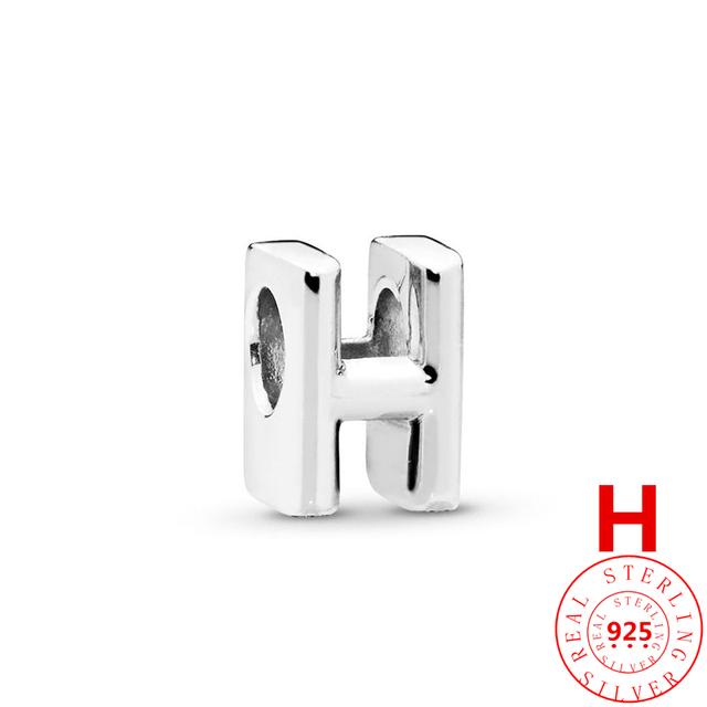 Autentické stříbro 925 Anglické písmeno AZ 26 abeceda klasické korálky vhodné originální módní náramek s přívěskem DIY dámské šperky