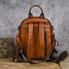 Johnature Zaino retrò in vera pelle con stampa animalier Borsa da donna in vera pelle di vacchetta naturale Zaini da viaggio di grande capacità