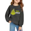 Kids' Long Sleeve Loose Pullover Letter Printed Round Neck Sweatshirt