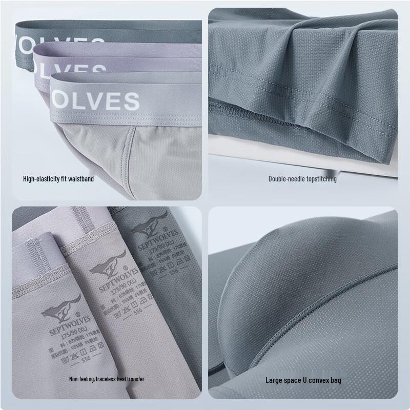 SEPTWOLVES Men's Breathable Mesh Boxer Briefs 3-Pack