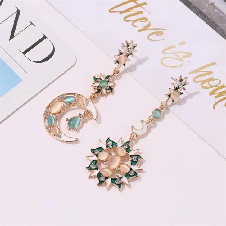 Moon Sun Earrings Drop Dangle Earrings Alloy Material Party Jewelry for Girls