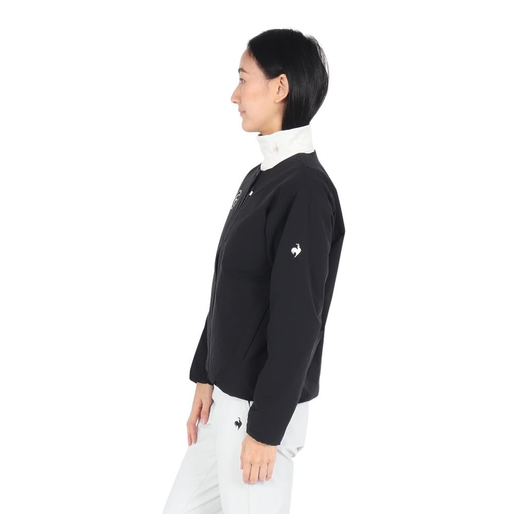 Coq Sportif Outerwear Collarless Blouson Windproof Heat Navi Cold Protection Golf LG4FWB01L BK00 L [Le Golf] [Stretch Forcer] Women's (Black)