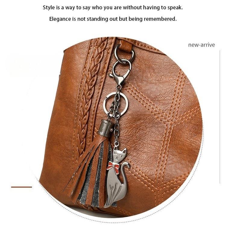 Retro style woven handbag shoulder messenger bag