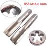 HSS M16 x 1mm kuželový a zástrčkový závitník & M16 x 1mm matricový závit metrický pravý