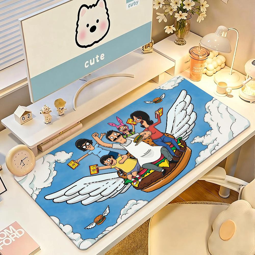 Cartoon cute B-Bobs Burgers Mouse Pad Square Office Gaming Desk Mat Waterproof Non-Slip Rubber Decorative