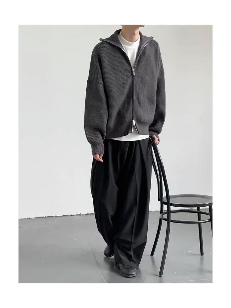 Men's Trendy Half-High Collar Cardigan Sweater, Autumn/Winter 2023 Collection