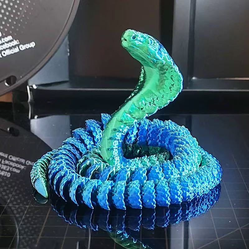 3/10Pcs Random Color Cobra Statue Car Dashboard Ornament Home Office Desktop Decoration Collectible Figurine Birthday Christmas