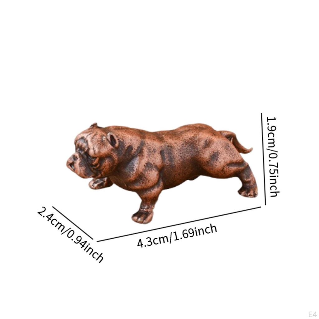 Dog Figurine Animal Brass Statue Tabletop Ornament for Cabinet Table Showcase