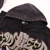 Felpa con cappuccio Godspeed Rock Europeo e Americano Streetwear Stampa Retro Usurata