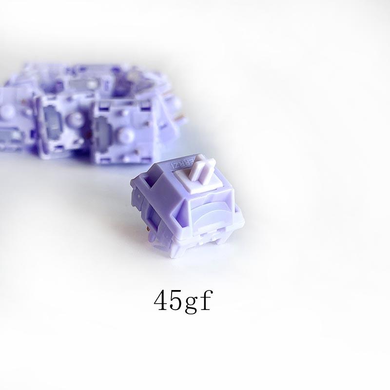 

JERRZI Misty Purple Silent Switch 5Pin Linear Mechanical Keyboard Custom Mechanical Mute Keyboard Fine lubed 37gf 45gf Aula F75 10 PCS