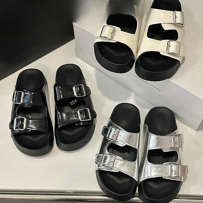 

Thick-soled Slippers New Style Shoes Fashionable and Casual Beach Shoes Flip-flops 35 срібний