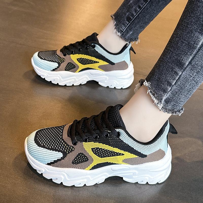 TUINANLE Damesko Mesh Pustende Unisex-plattformsneakers Blandede farger Uformelle menn tennissko