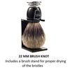 Parker Shaving Dense Foaming Badger Resin Dedicated Stand Barber Razor Brush, (100% Hair/Black Handle), Included, Shaving, Razor, [Item]