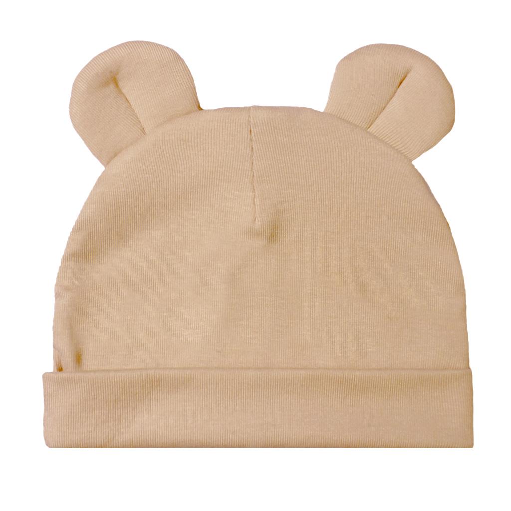 

Шапка-пуловер с ушками медвежонка для новорожденного - Мягкая и удобная One Size