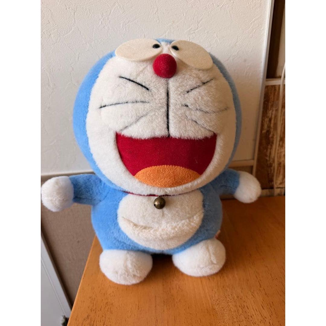 Doraemon stuffed toy 35cm with Bandai tag and serial number
