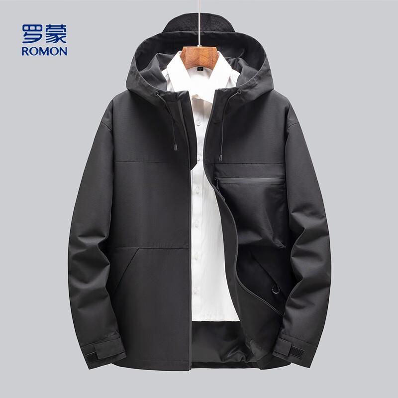 ROMON Men's Mid-length Windproof Hooded Workwear Jacket