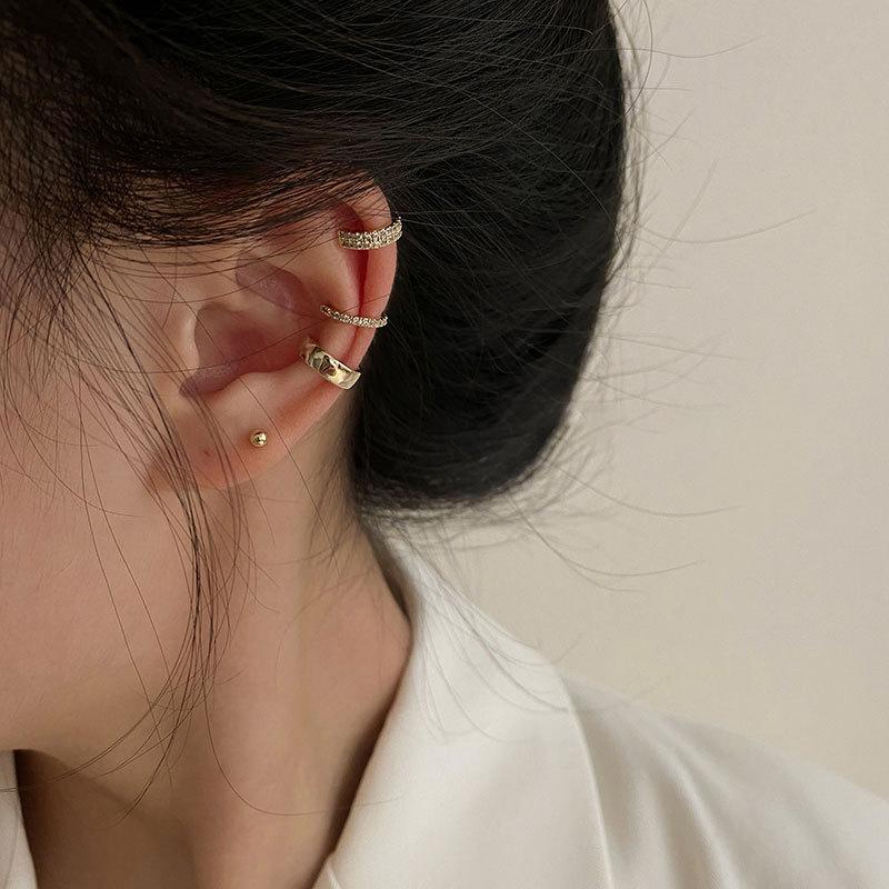 Zirconia Simple Fashion Sense Ear Clips Without Ear Holes Female French Students Ear Bone Clip Fairy Mori Super Fairy Earrings Studs Daily Wear