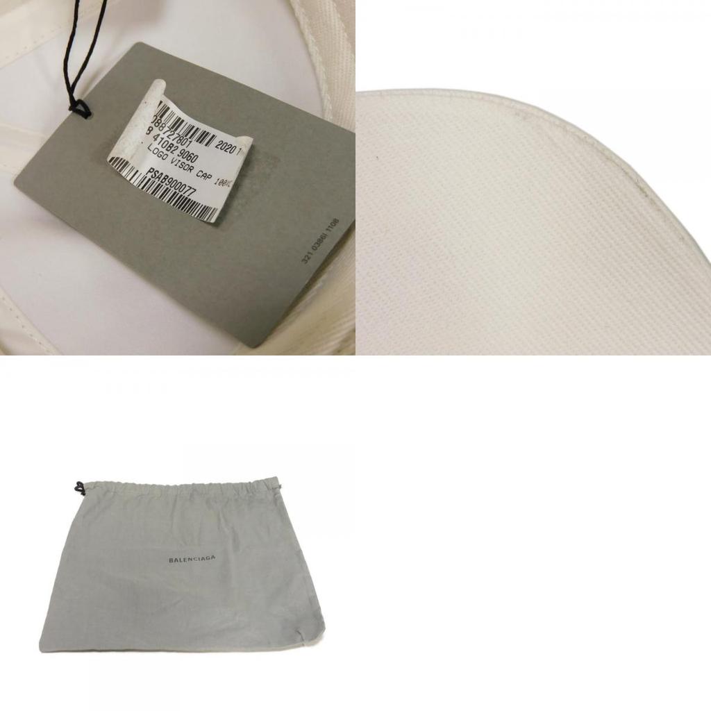 Used 11221 Logo Visor Cap 531588 410B2 9060 7919 L 23.2" Black Baseball Cap with Velcro and Cotton Fits White Men's