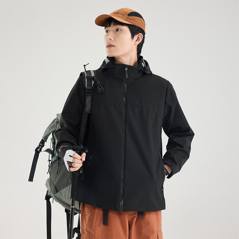 New jacket women's single-layer water-proof men's outdoor windproof jacket hooded spring coat