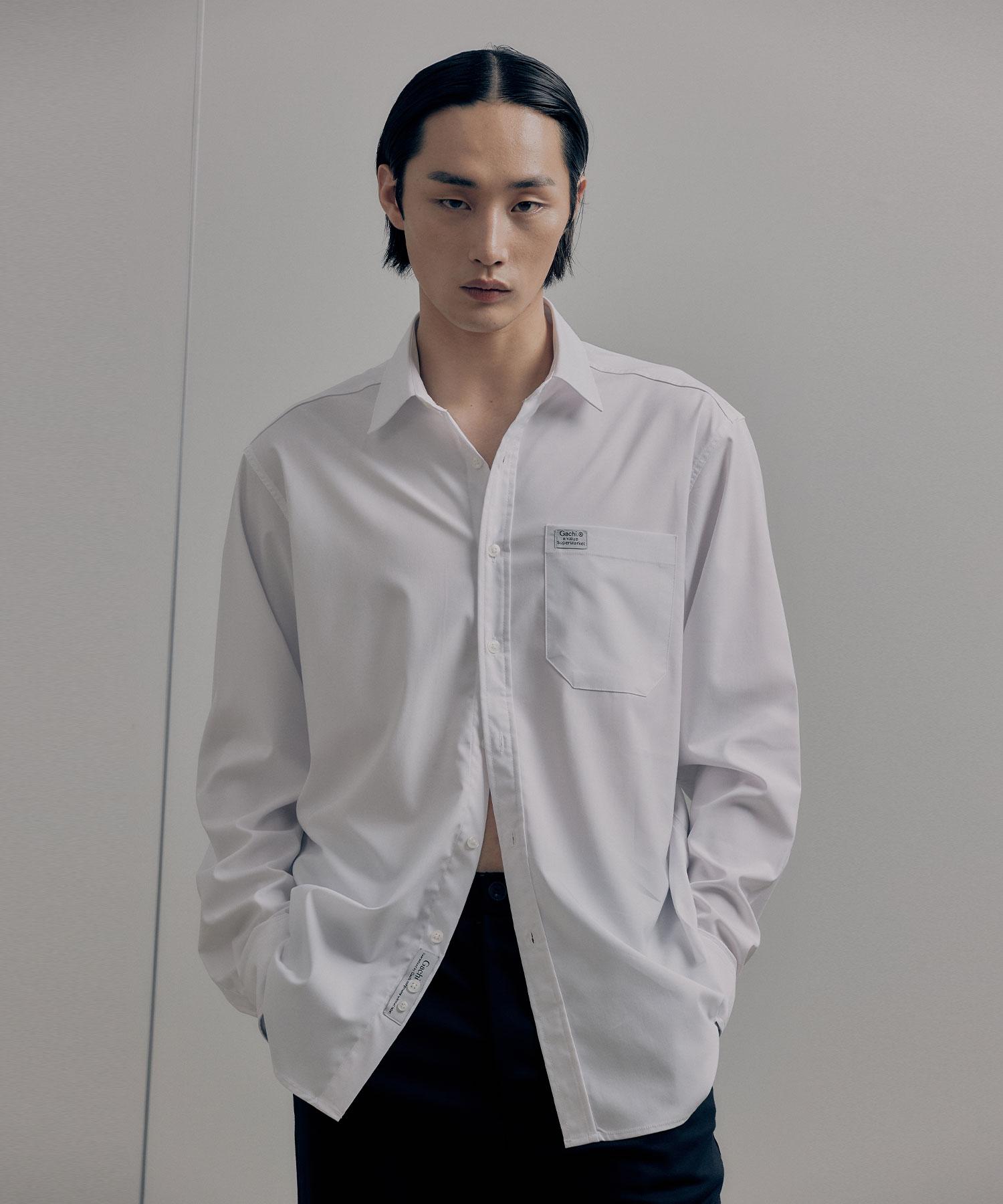 Gachi Solid Loose Fit Overshirt White L