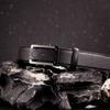 Black Check Pattern Embossed Matte Buckle Cowhide Automatic Belt Dbbe6f088
