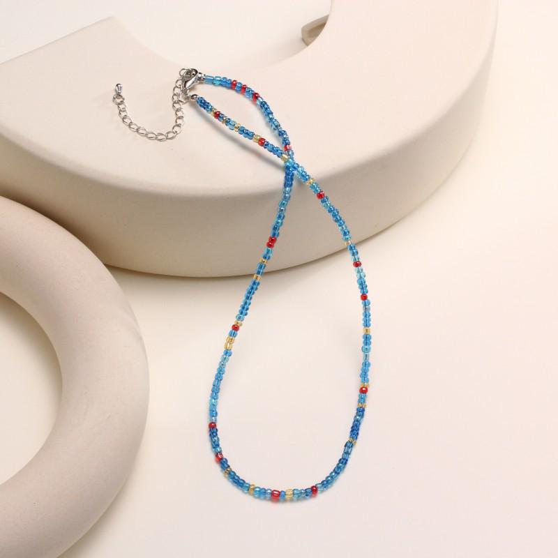 

Ожерелье ручной работы из рисовых бусин цвета конфет дофамина в стиле бохо 40 cm