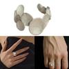 Trendy Asymmetric Loop Ring Polished Metal Spoon Shaped Adjustable Finger Band Fashion Forward Daily Jewelry