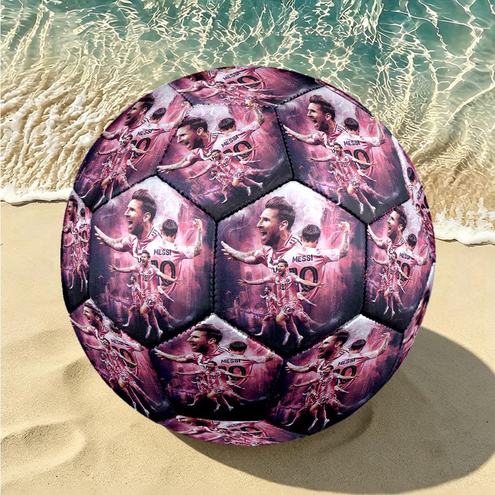 1pc Messi Celebration Soccer Ball Size 5, Suitable for Practice Matches/tournament Training for Sports, Lightweight and Durable. C70111
