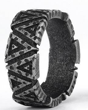 New Viking Style Vertical Stripe Texture Unisex Ring