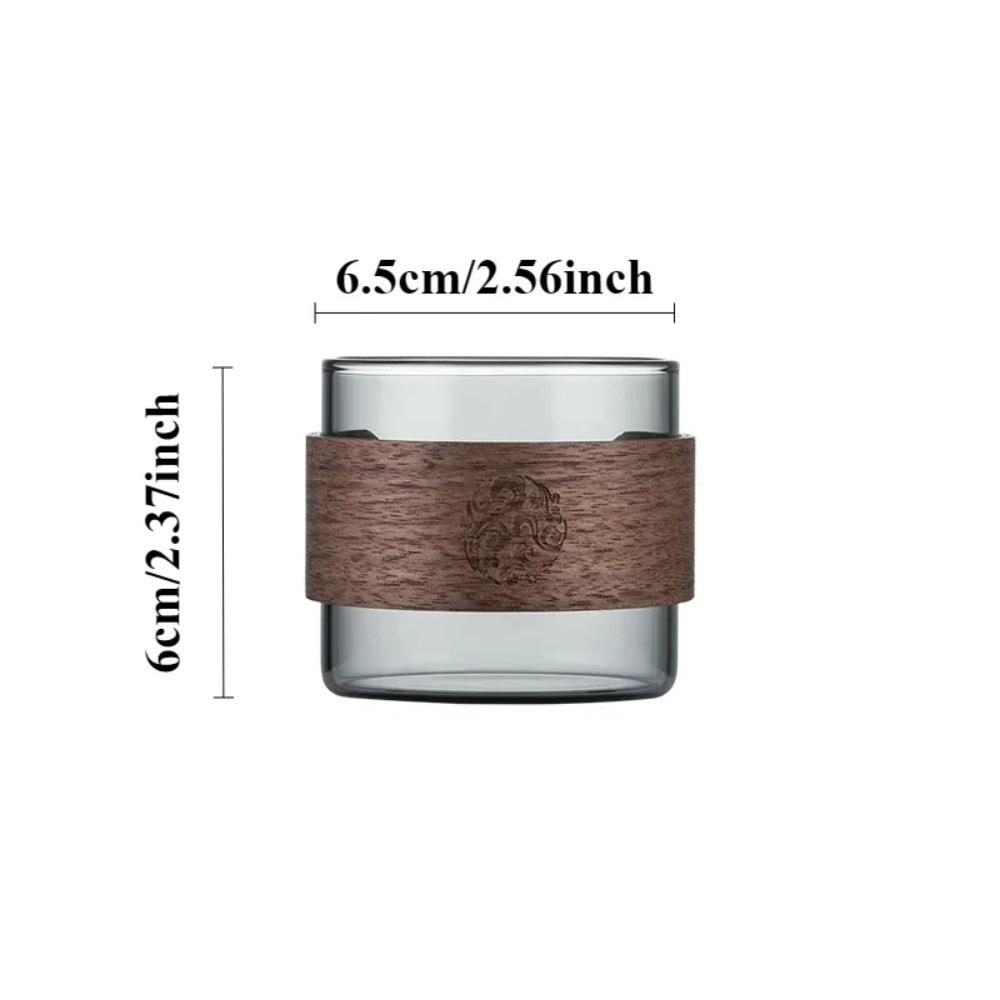 

Высокоборосиликатное термостойкое стекло Чайная чашка Ручка из грецкого ореха Чайная чашка Чашка для чая Кунг-фу 201-300ml