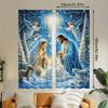 Christmas Jesus Nativity curtains, pole bag curtains, bedroom and living room decoration, home decoration, Christmas decoration