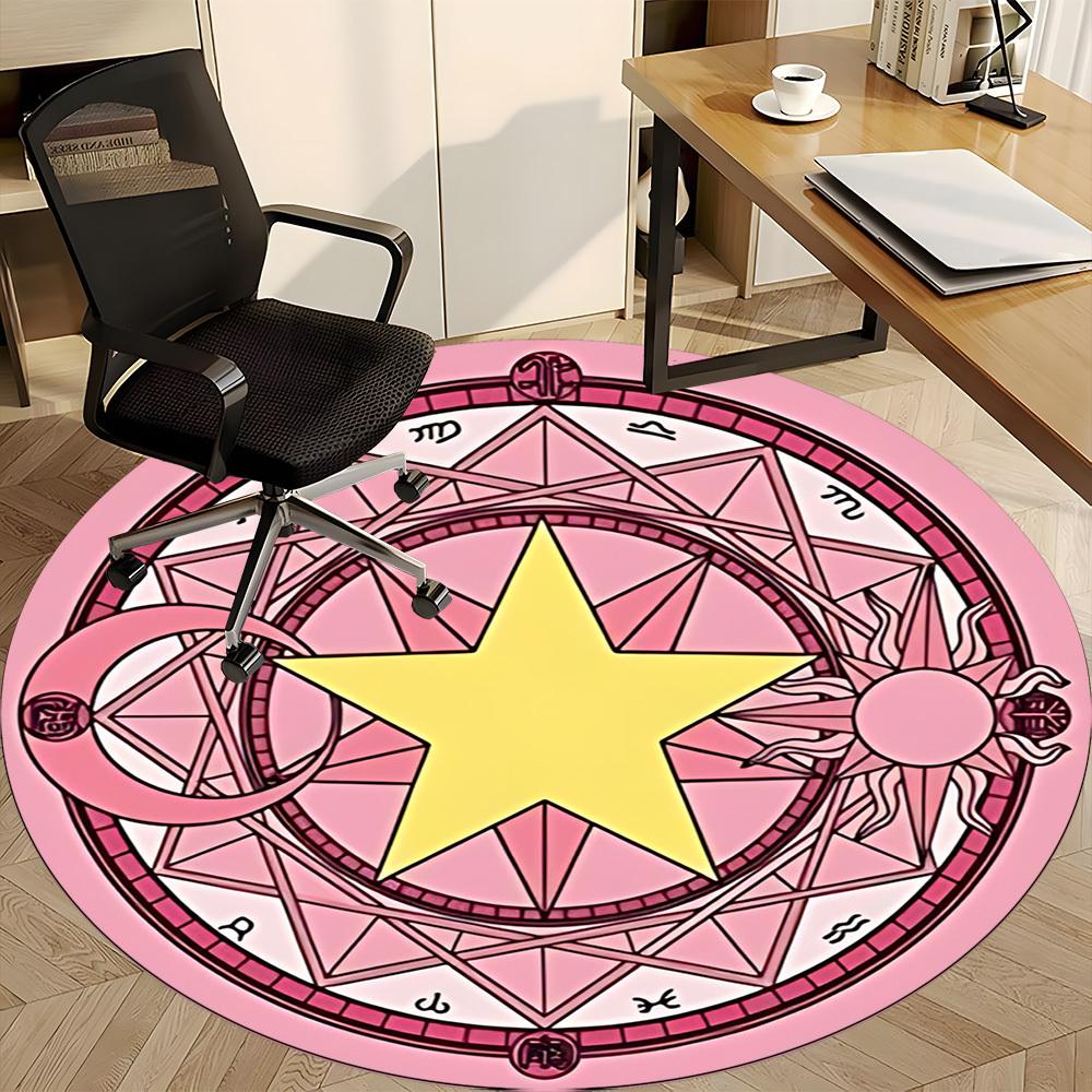 Card Captor Sakura Office Round Area Rug, Under Office Chairs Bedroom Living Room Home Decor a0908189