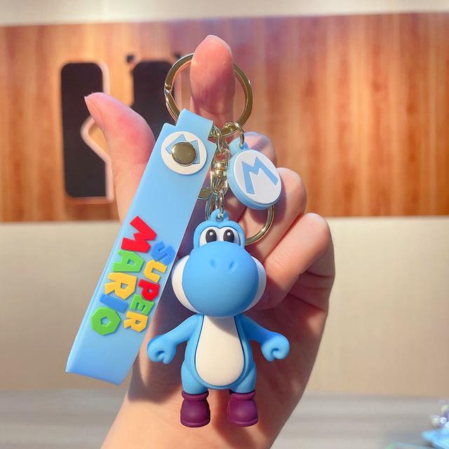 Super Mario Bros Keychain Anime Figure Toad Yoshi Car Decoration Backpack Pendant Accessories Kids