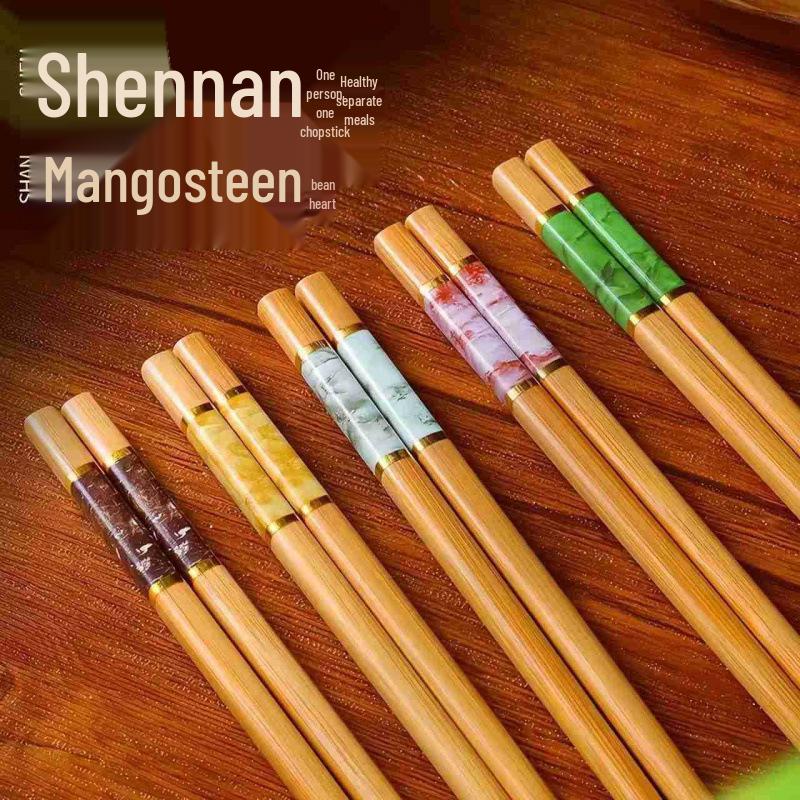 Double Pack Bamboo Chopsticks: High-End, Food Grade, Natural Nan for Family Meals