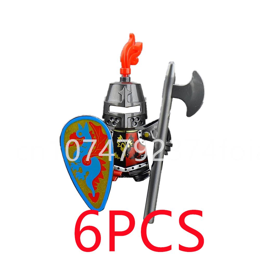 MOC Building Blocks Medieval Character Accessories Warhorses Militiamen Dragons Castles Knights Brick Gifts Toy Helmets Shields