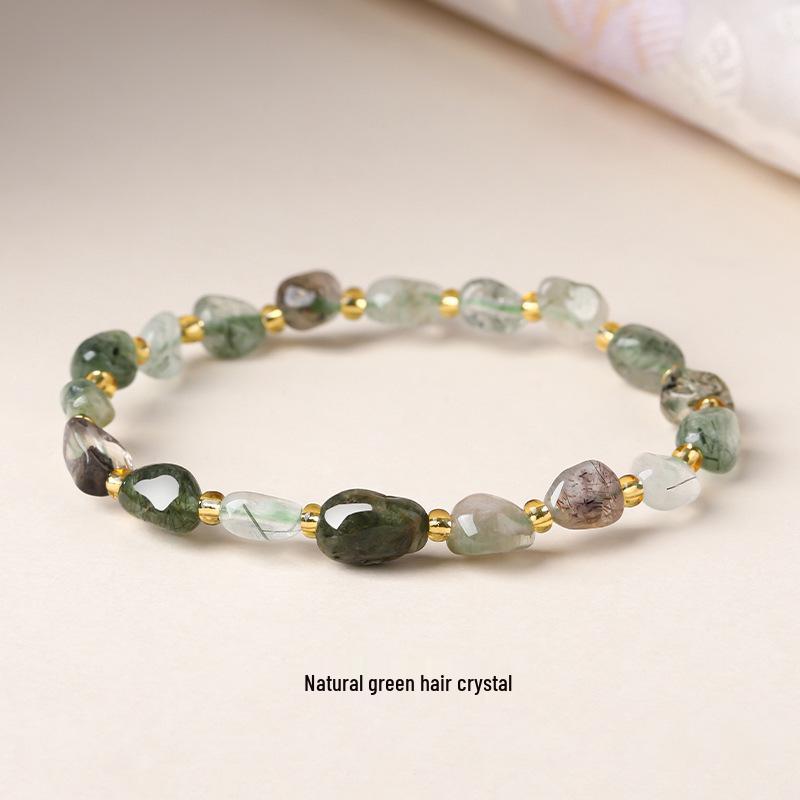 Original Natural Stone Beaded Bracelet - Women's Irregular Shape Crystal for Seaside Vacation Style