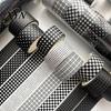 Crafting Adhesive Tape Black White Grid Washi Tape, Plaid Pattern Decorative Masking Paper for Arts, DIY Crafts, Journals, Planners, Scrapbooking,