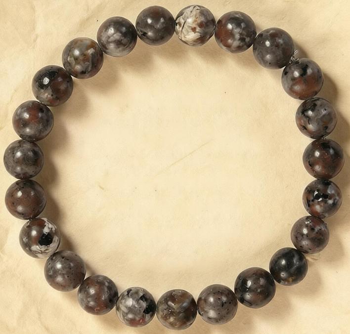 8mm Natural Flame Stone Bracelet for Men & Women - Chunky Flame Beads Bohemian Suitable for Weddings, Parties, Music Festivals, 0.31 inch(0.79cm)