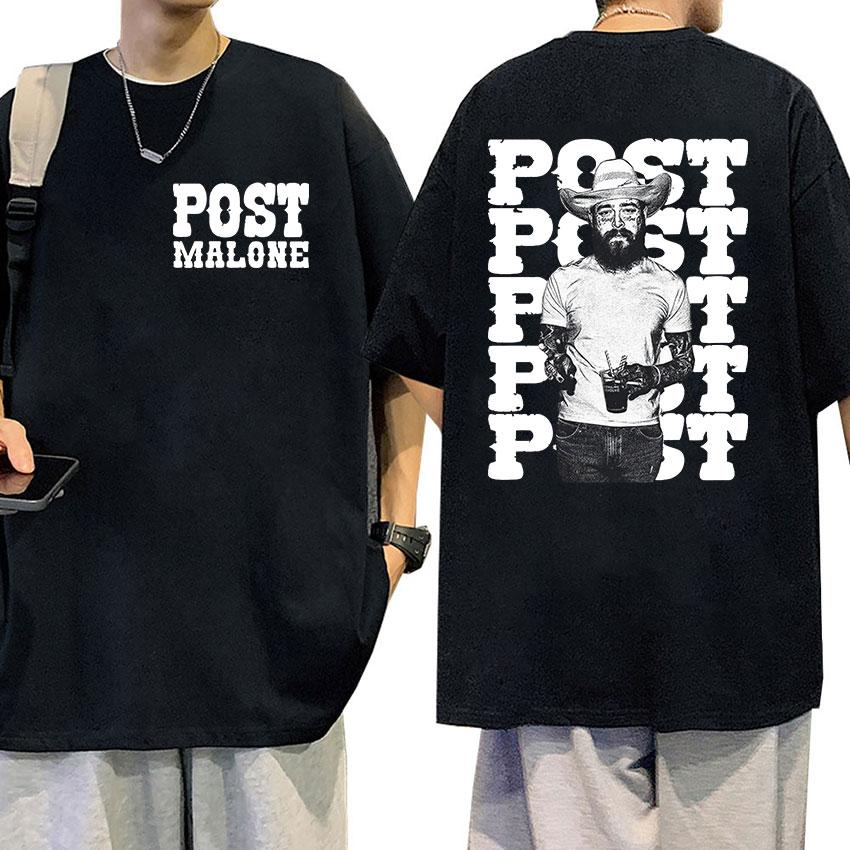 Rapper P-Posts M-Malones Graphic TShirts Men's Hip Hop Fashion Short Sleeve T-shirt Retro Gothic Clothing Unisex Cotton Tees