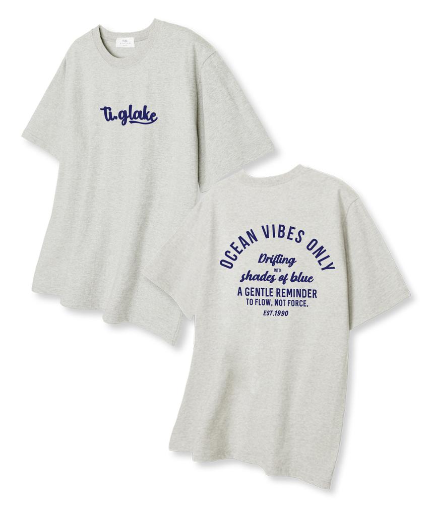 TI.GLAKE Ocean Vibe Oversized Short Sleeve T-Shirt Oatmeal