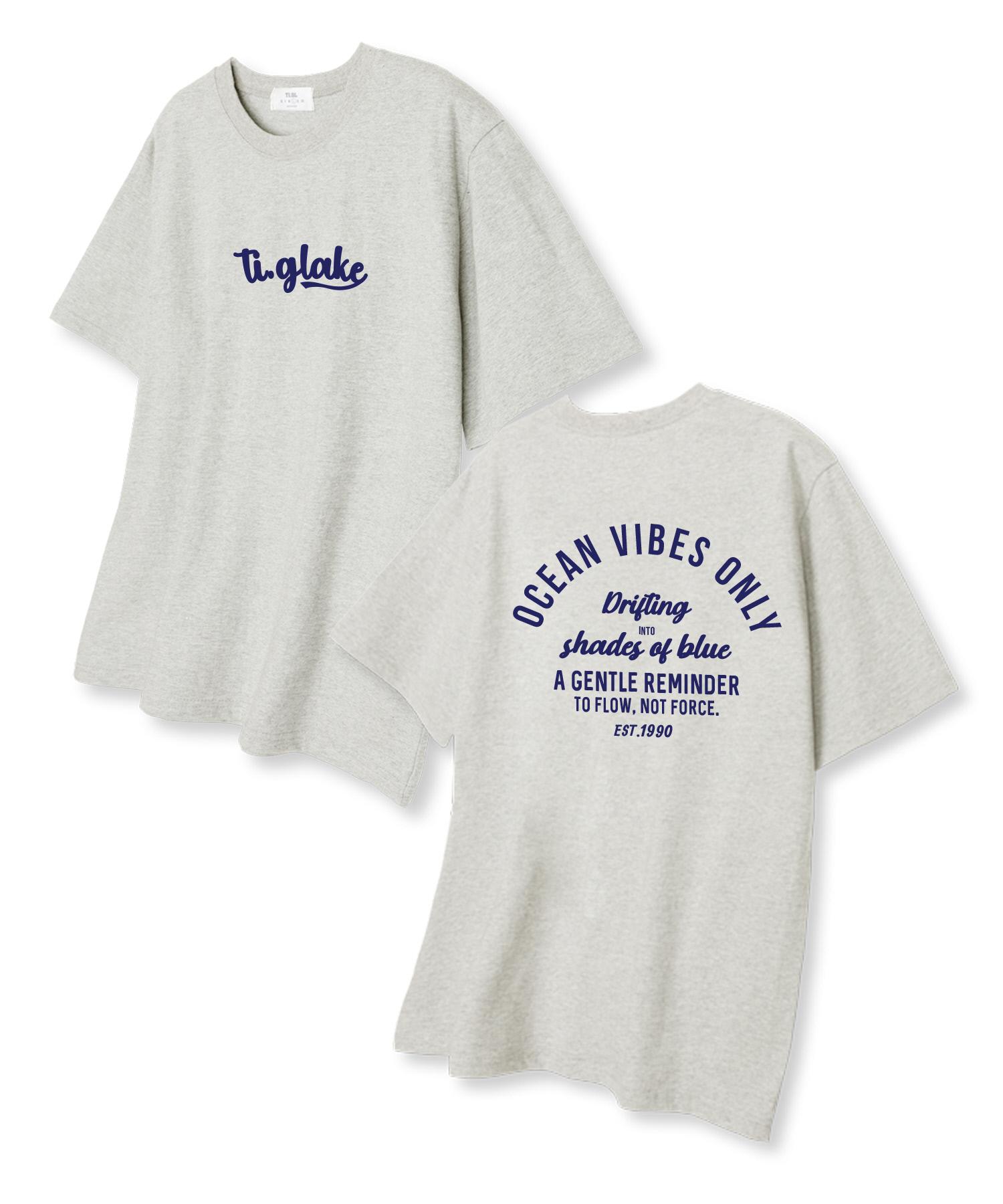 Tee Glake Ocean Vibe Oversized Short Sleeve T-Shirt Oatmeal L