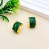 French Retro Metal Copper Plated Real Gold Simple Earrings Women'S Irregular Pattern Stud Earrings