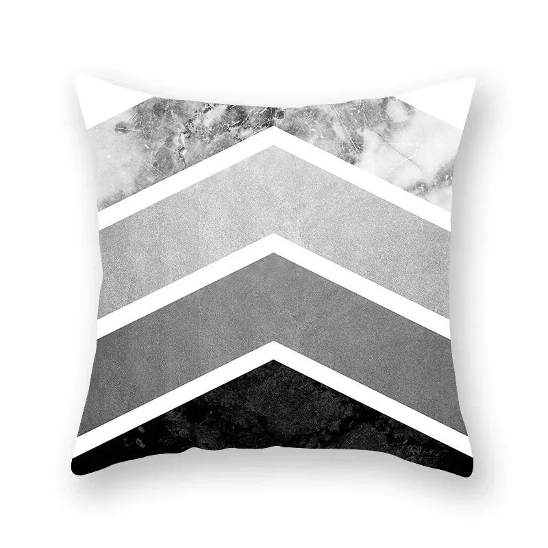Marble Sofa Decoration Gold Black Geometric Cushion Cover Sofa Stripe Bedroom Living Room Throw Pillow Cover