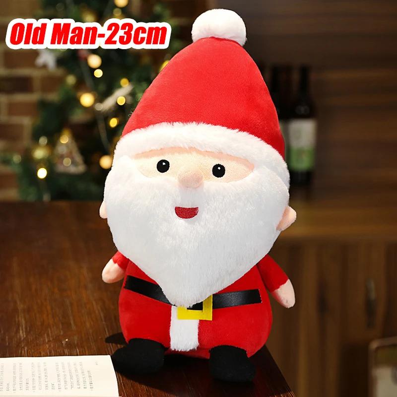 23/40CM Santa Claus Plush Doll Snowman Reindeer Stuffed Animal Toys Christmas Gift Decor for Kids Holiday Party Decoration