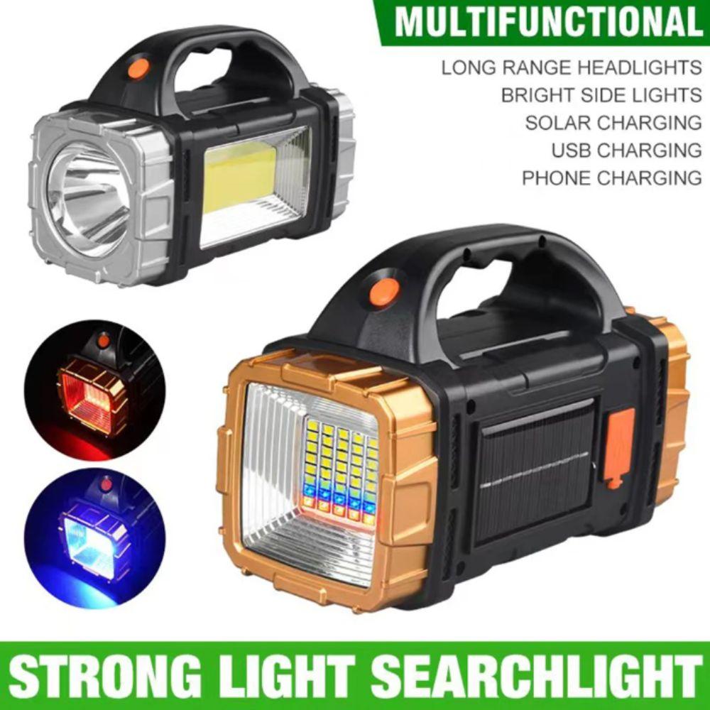 Solar Rechargeable Rechargeable Flashlight Powerful LED Portable Searchlight  Emergency Use