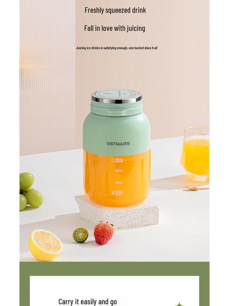 OSTMARS German Portable Juicer: Large Capacity, Wireless, Multifunctional, Perfect for Fresh Juice & Ice Crushing